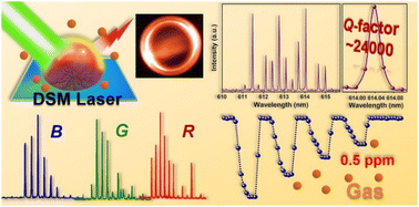 Graphical abstract: Dome-shaped mode lasing from liquid crystals for full-color lasers and high-sensitivity detection