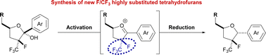 Graphical abstract: Exploring F/CF3 substituted oxocarbenium ions for the diastereoselective assembly of highly substituted tetrahydrofurans