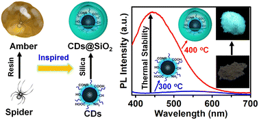 Graphical abstract: Creation and stabilization of carbon dots in silica-confined compartments with high thermal stability