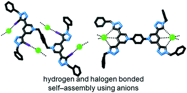 Graphical abstract: Towards hydrogen and halogen bonded frameworks based on 3,5-bis(triazolyl)pyridinium motifs