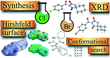 Graphical abstract: Unravelling conformational and crystal packing preferences of cyclohexane-5-spirohydantoin derivatives incorporating a halogenated benzoyl group