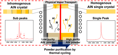 Graphical abstract: The effect of thermally treated AlN powder on PVT-grown single crystals