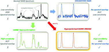 Graphical abstract: Selective NMR detection of individual reaction components hyperpolarised by reversible exchange with para-hydrogen
