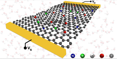 Graphical abstract: A multiscale approach for electronic transport simulation of carbon nanostructures in aqueous solvent