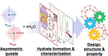 Graphical abstract: Designing the structure and relevant properties of semiclathrate hydrates by partly asymmetric alkylammonium salts