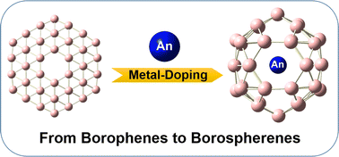 Graphical abstract: Actinide-doped boron clusters: from borophenes to borospherenes