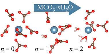 Graphical abstract: Structural water in amorphous carbonate minerals: ab initio molecular dynamics simulations of X-ray pair distribution experiments