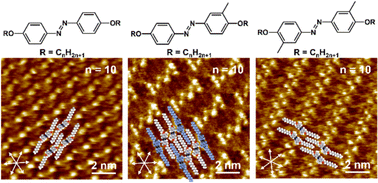 Graphical abstract: Two-dimensional self-assemblies of azobenzene derivatives: effects of methyl substitution of azobenzene core and alkyl chain length