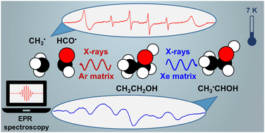 Graphical abstract: An EPR study on the radiolysis of isolated ethanol molecules in solid argon and xenon: matrix control of radiation-induced generation of radicals in cryogenic media