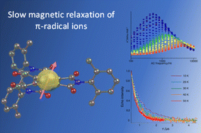 Graphical abstract: Observation of slow magnetic relaxation phenomena in spatially isolated π-radical ions