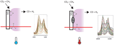 Graphical abstract: Observation of surface species in plasma-catalytic dry reforming of methane in a novel atmospheric pressure dielectric barrier discharge in situ IR cell