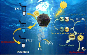 Graphical abstract: A colorimetric detection strategy and micromotor-assisted photo-Fenton like degradation for hydroquinone based on the peroxidase-like activity of Co3O4–CeO2 nanocages