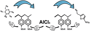 Graphical abstract: Soluble and reusable polymer-based catalysts with Brønsted and Lewis acidity for the one-pot synthesis of hydroxymethylfurfural from glucose