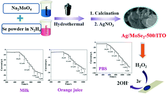 Graphical abstract: Facile construction of an Ag/MoSe2 composite based non-enzymatic amperometric sensor for hydrogen peroxide