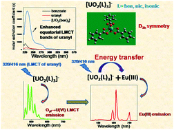 Graphical abstract: Enhanced luminescence of tris(carboxylato)uranyl(vi) complexes and energy transfer to Eu(iii): a combined spectroscopic and theoretical investigation