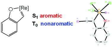 Graphical abstract: α-Rhenabenzofuran with nonaromatic T0 and aromatic S1 states