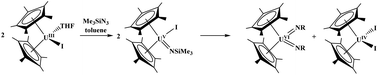 Graphical abstract: Identification of the U(v) complex (C5Me5)2UVI( [[double bond, length as m-dash]] NSiMe3) in the reaction of (C5Me5)2UIIII(THF) with N3SiMe3