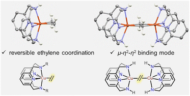 Graphical abstract: Ethylene binding in mono- and binuclear CuI complexes with tetradentate pyridinophane ligands
