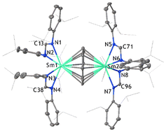 Graphical abstract: Formation of a cyclooctatetraenylsamarium(iii) inverse sandwich that ring-opens tetrahydrofuran