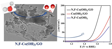 Graphical abstract: Enhancing the oxygen evolution reaction of cobalt hydroxide by fabricating nanocomposites with fluorine-doped graphene oxide