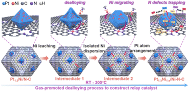 Graphical abstract: A closely packed Pt1.5Ni1−x/Ni–N–C hybrid for relay catalysis towards oxygen reduction