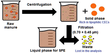 Graphical abstract: Determination of contaminants of emerging concern in raw pig manure as a whole: difference with the analysis of solid and liquid phases separately