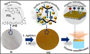 Graphical abstract: Polycarbene-bearing membrane surface containing silver species for size and charge selective molecular separation