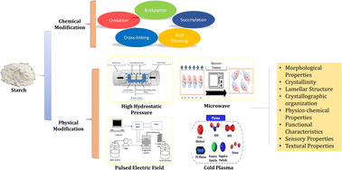 Graphical abstract: Modification of starch by novel and traditional ways: influence on the structure and functional properties