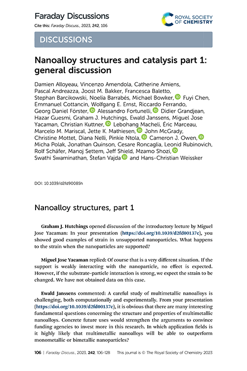 Nanoalloy structures and catalysis part 1: general discussion