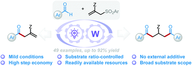 Graphical abstract: Switchable aroylation and diaroylation of allyl sulfones with aldehydes enabled by decatungstate photocatalysis