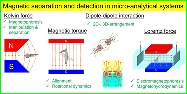 Graphical abstract: Applications of magnetic and electromagnetic forces in micro-analytical systems