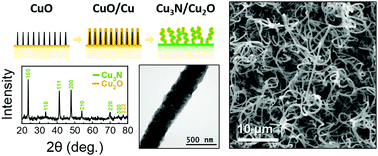 Graphical abstract: Cu3N/Cu2O core–shell nanowires: growth and properties