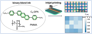 Graphical abstract: A C6-DPA/PMMA binary blend ink for high-performance inkjet-printed organic field-effect transistors