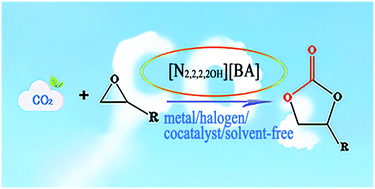 Graphical abstract: Novel hydroxyl-functionalized ionic liquids as efficient catalysts for the conversion of CO2 into cyclic carbonates under metal/halogen/cocatalyst/solvent-free conditions