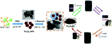 Graphical abstract: Synthesis of amorphous carbon functionalized Fe3O4 nanoparticles as a smart nanosorbent for organic dyes removal