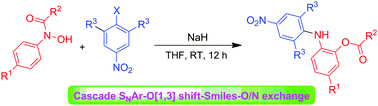 Graphical abstract: A four-step cascade reaction involving O[1,3] sigmatropic shift and Smiles rearrangements as key steps