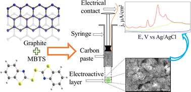 Graphical abstract: Selective detection of Cu2+ ions using a mercaptobenzothiazole disulphide modified carbon paste electrode and bismuth as adjuvant: a theoretical and electrochemical study