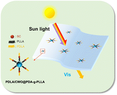 Graphical abstract: Dual-functional NIR/UV-shielding poly(lactic acid) nanocomposite films through CWO@PDA core–shell nanoparticles