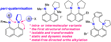 Graphical abstract: Dialkylamino and trialkylammonium groups in close proximity: intra- and intermolecular ways of formation, structural consequences, and properties. A case of metal-free directed ortho alkylation