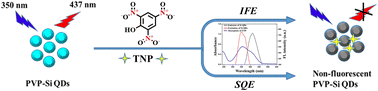 Graphical abstract: One-pot synthesis of poly(vinylpyrrolidone)-encapsulated color-emitting silicon quantum dots for sensitive and selective detection of 2,4,6-trinitrophenol