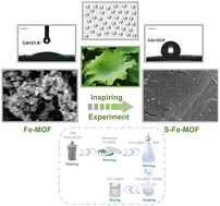 Graphical abstract: The design of a metal–organic framework with flame-retardant performance and bionic hydrophobic surface inspired by the lotus leaf
