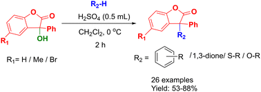 Graphical abstract: A metal-free approach to highly functionalized 3-substituted-3-arylbenzofuran-2(3H)-ones