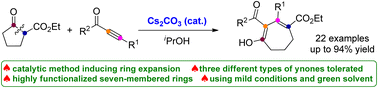 Graphical abstract: Catalytic synthesis of seven-membered carbocycles via ring expansion of cyclic β-ketoesters