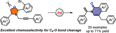 Graphical abstract: Synthesis of N-alkenylisoquinolinones via palladium-catalyzed cyclization/C4–O bond cleavage of oxazolidines