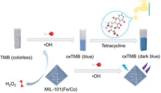 Graphical abstract: Enhanced peroxidase-like activity of bimetal (Fe/Co) MIL-101 for determination of tetracycline and hydrogen peroxide