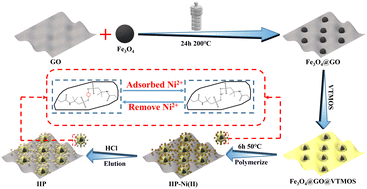 Graphical abstract: A recoverable magnetic surface ion-imprinted polymer based on graphene oxide for fast and selective adsorption of Ni(ii) from aqueous solution: experimental and DFT calculations