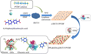 Graphical abstract: Co-immobilization of PPL and GOx on DUT-5/PVDF hybrid membranes and catalytic activity in the cascade oxidation of glucose and styrene