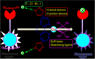 Graphical abstract: Heteroleptic copper(i) complexes bearing functionalized 1H-pyrazole-bipyridine ligands: synthesis, photophysical properties, crystal structures, and applications in halogen sensing