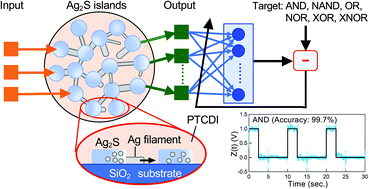 Graphical abstract: In-materio reservoir working at low frequencies in a Ag2S-island network