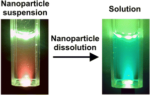 Graphical abstract: Monitoring nanoparticle dissolution via fluorescence-colour shift